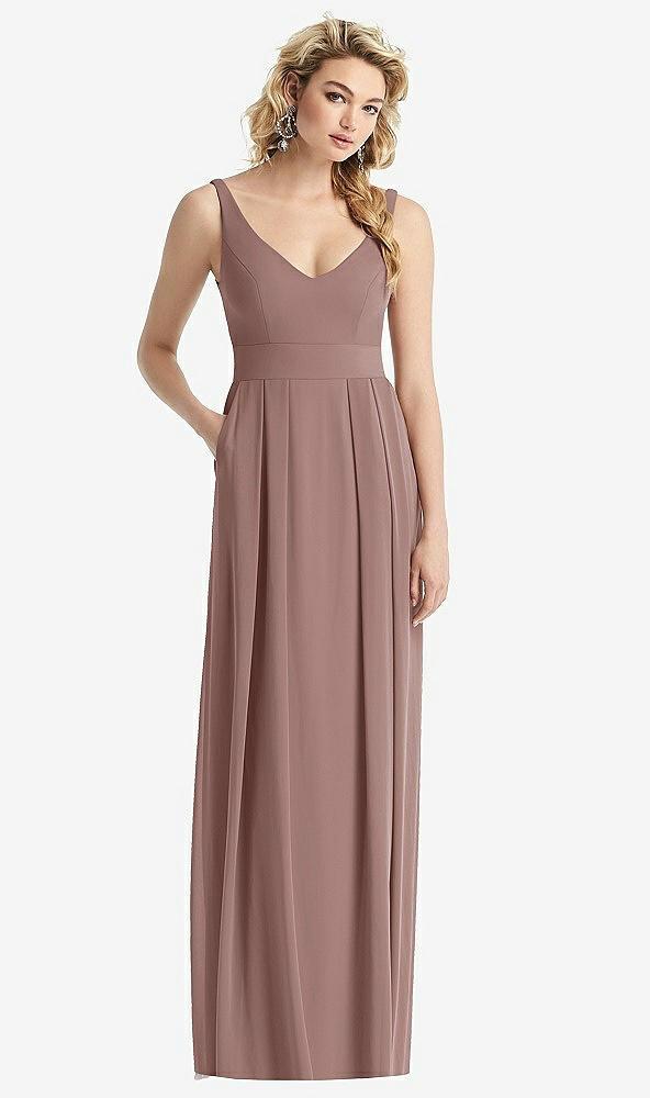 sleeveless pleated skirt maxi dress with pockets