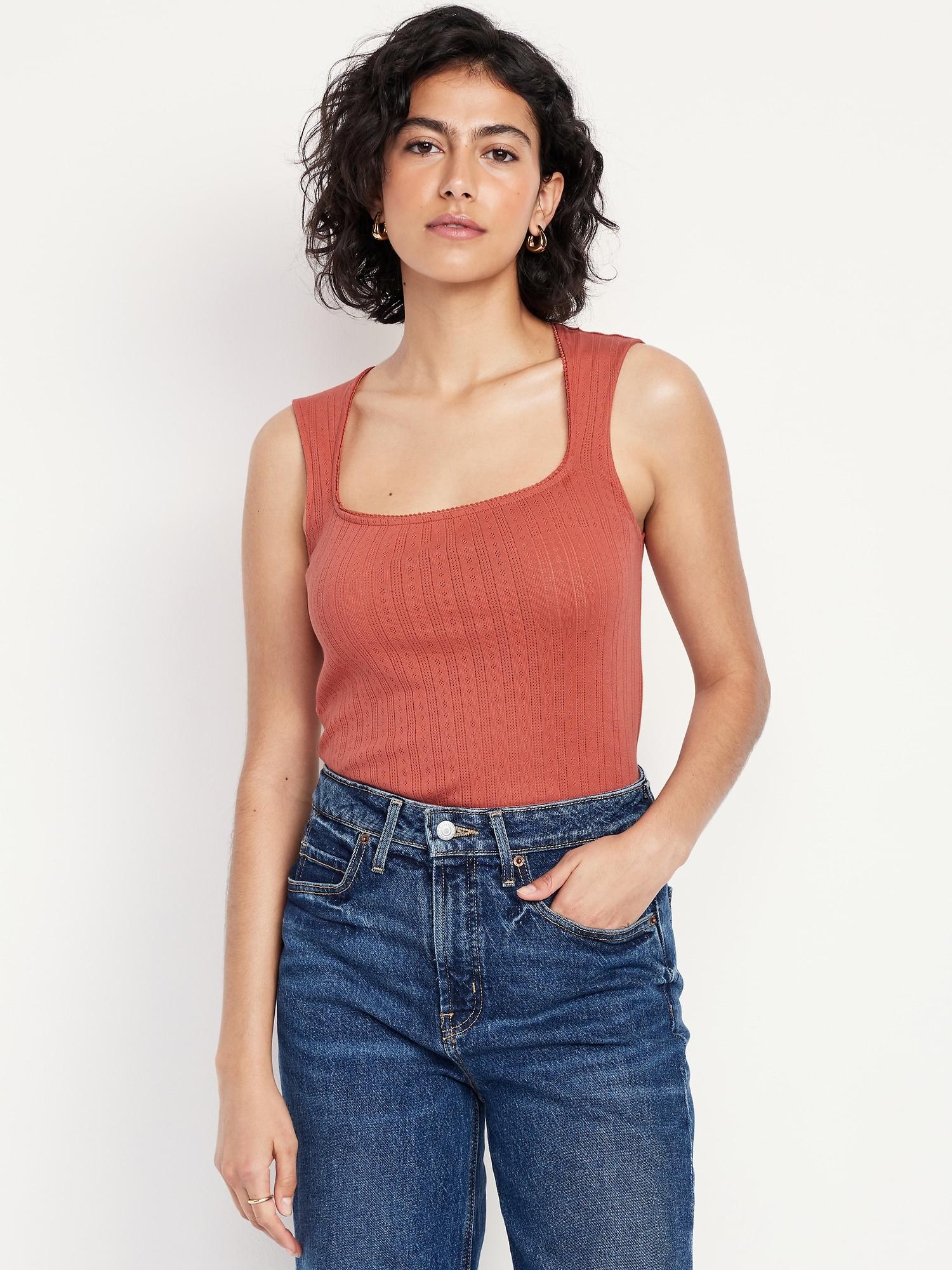 sleeveless pointelle top