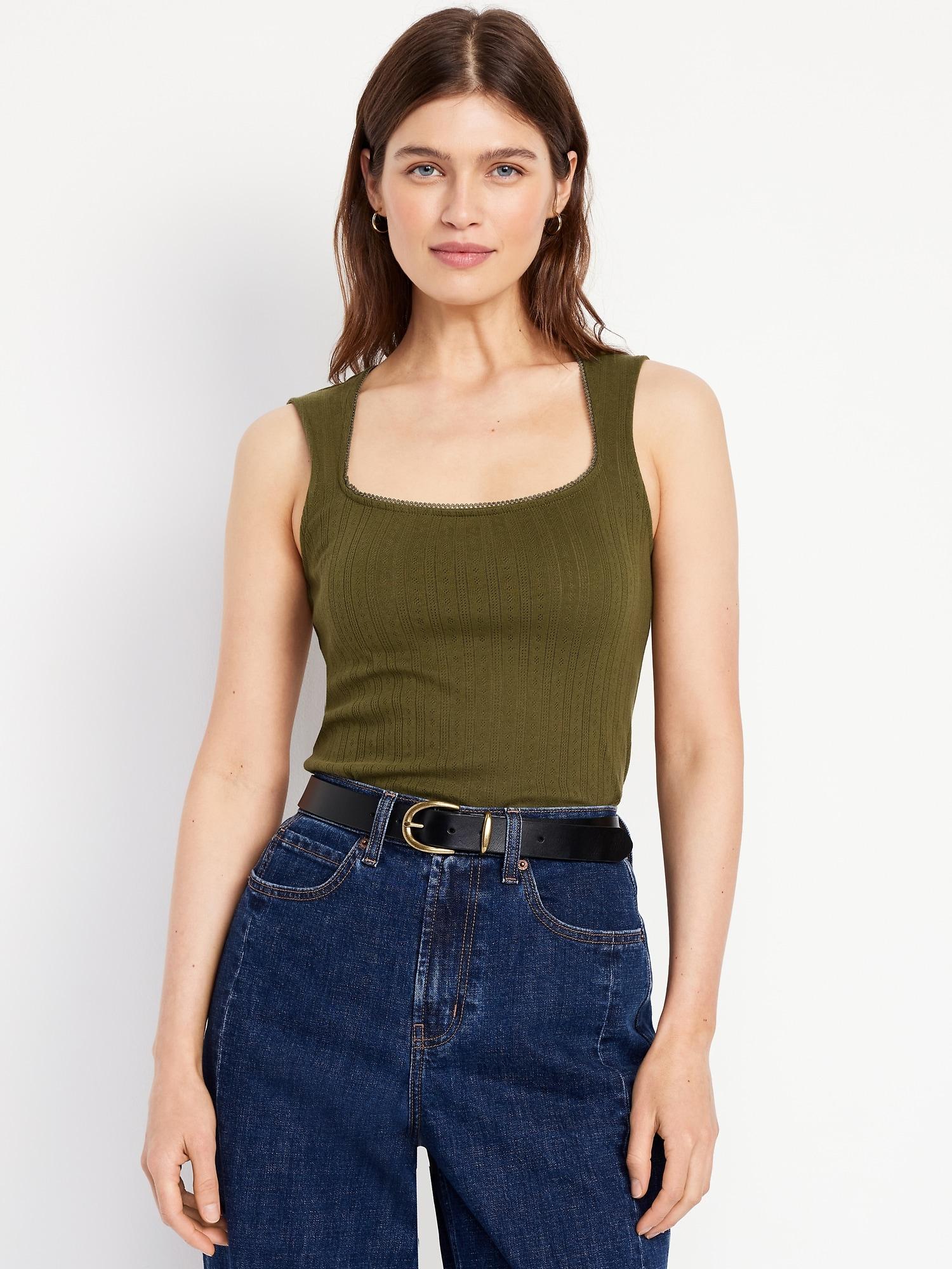 sleeveless pointelle top