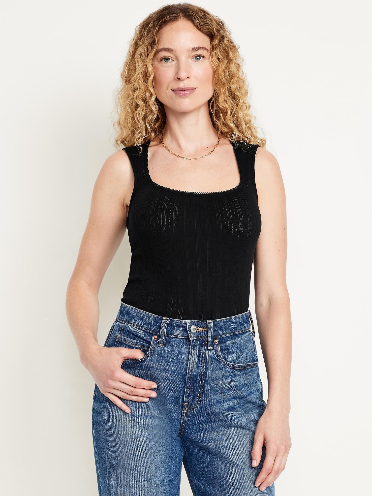 sleeveless pointelle top