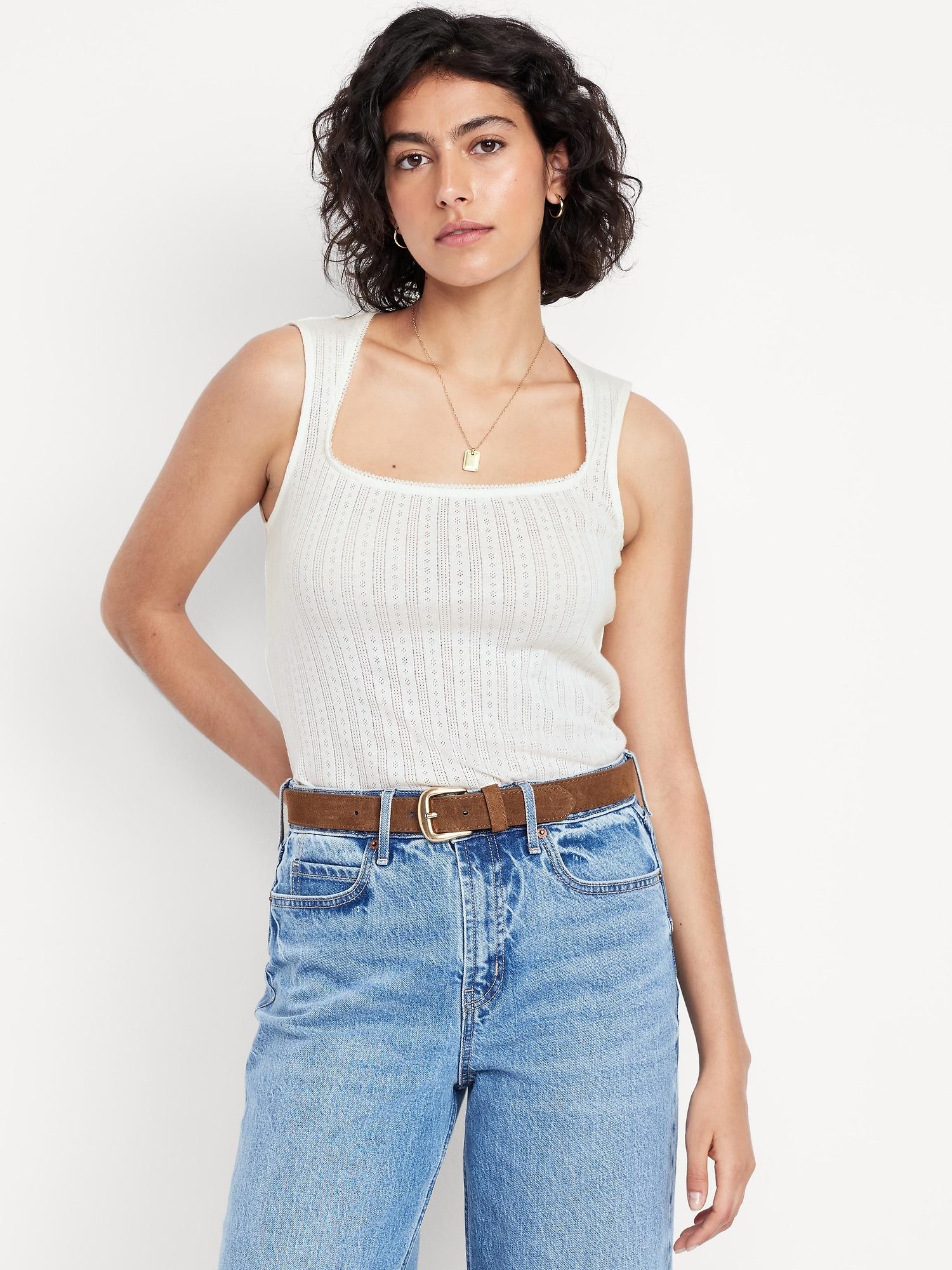 sleeveless pointelle top