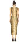 sleeveless power mesh midi dress