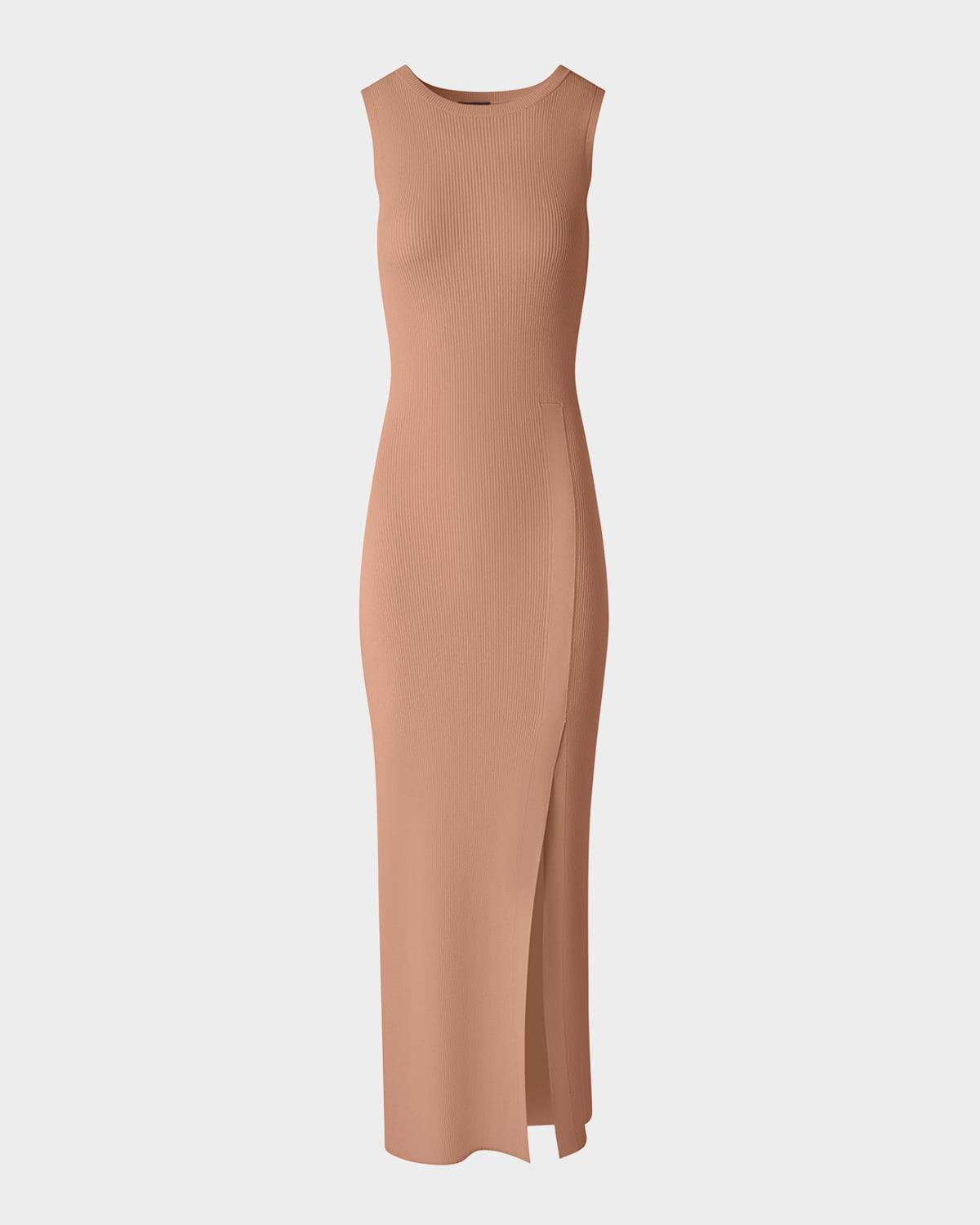 sleeveless ribbed stretch crepe tube dress