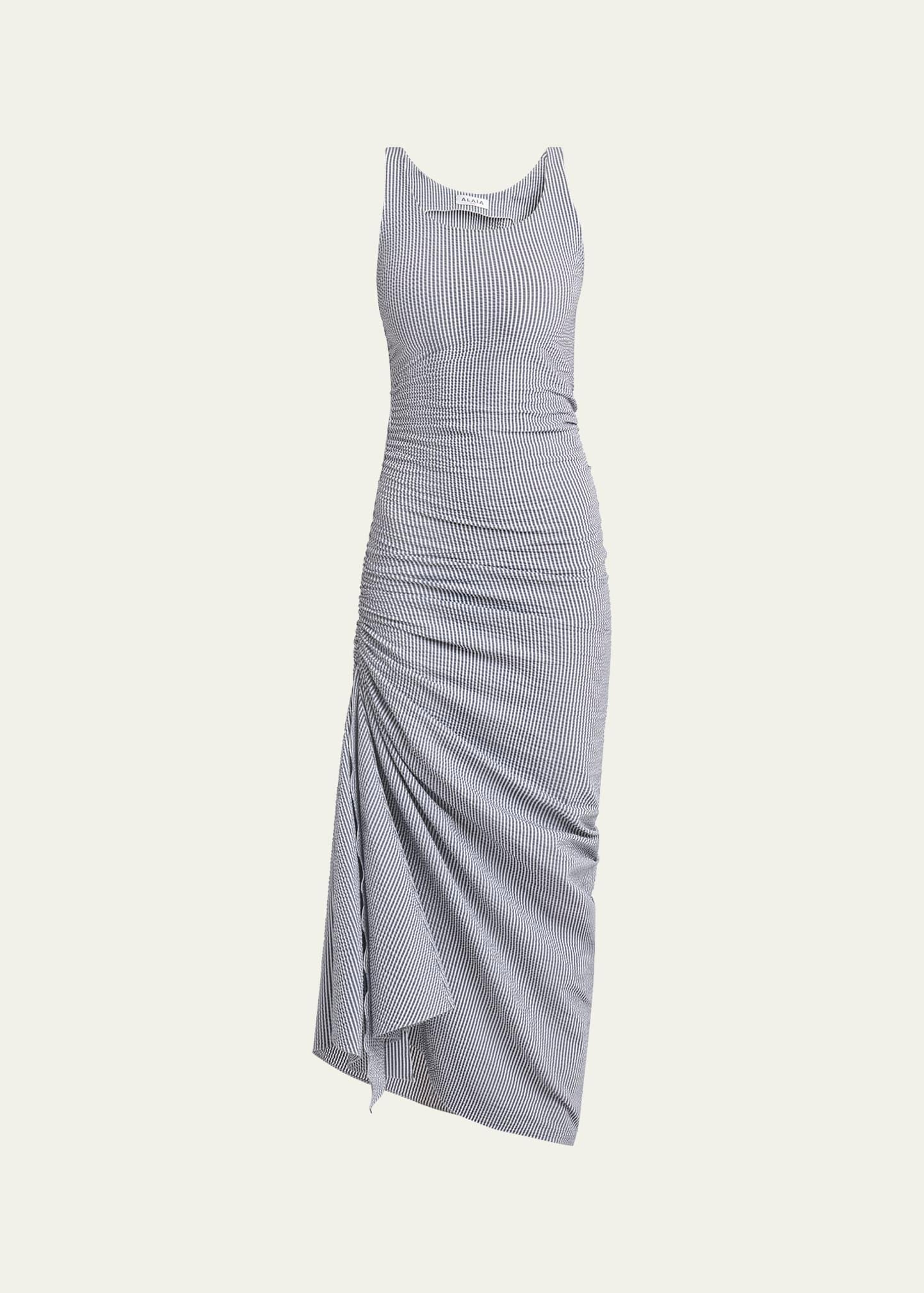 sleeveless ruched tank maxi dress