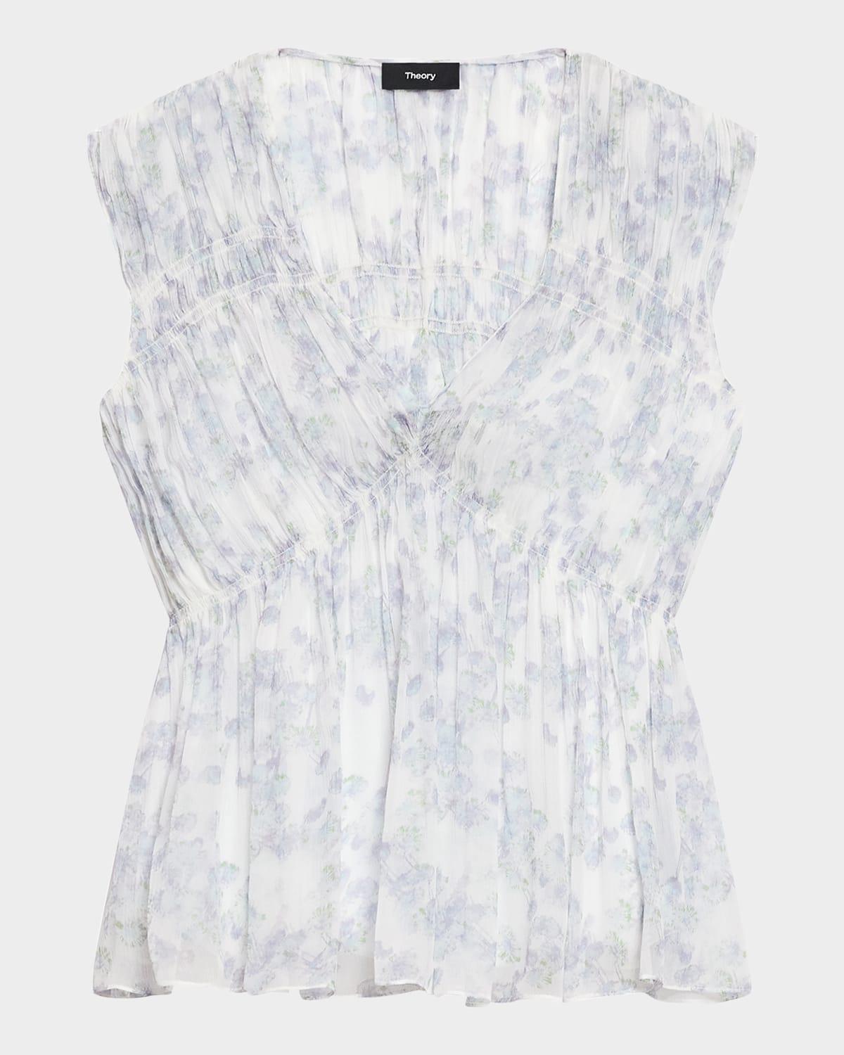 sleeveless ruched v-neck top