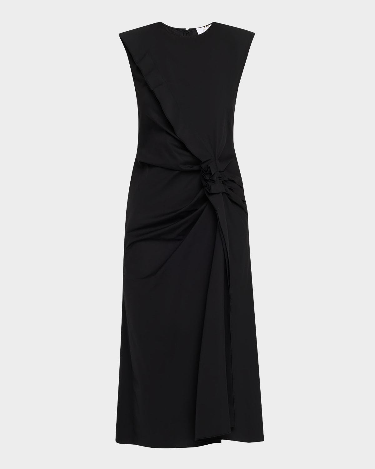 sleeveless ruffle cotton midi dress