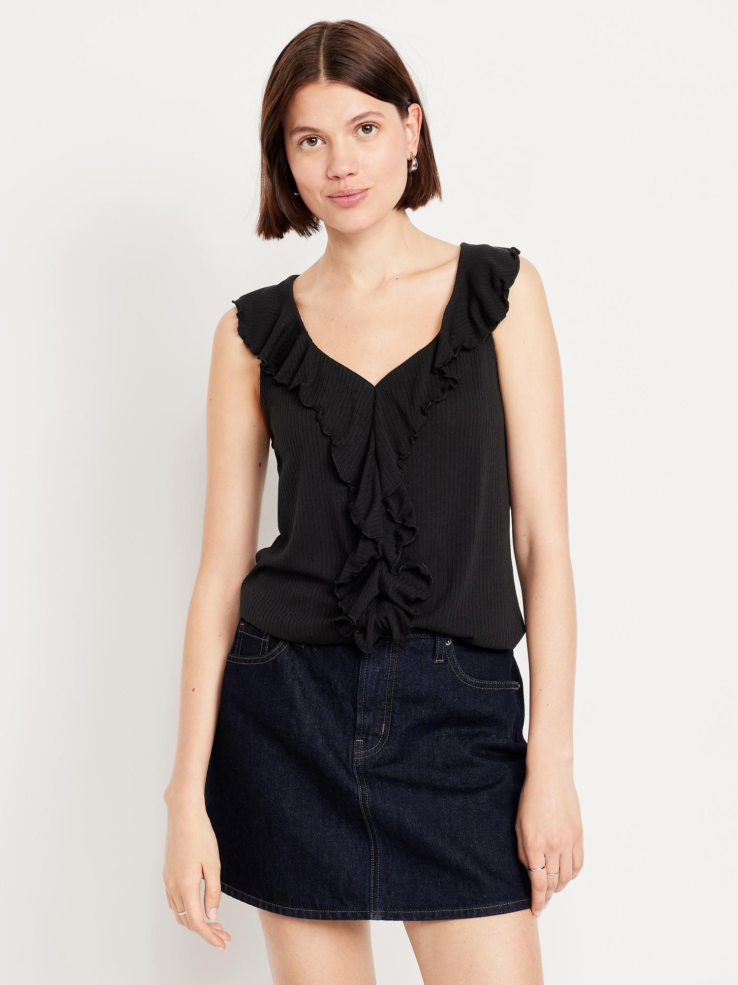 sleeveless ruffle top