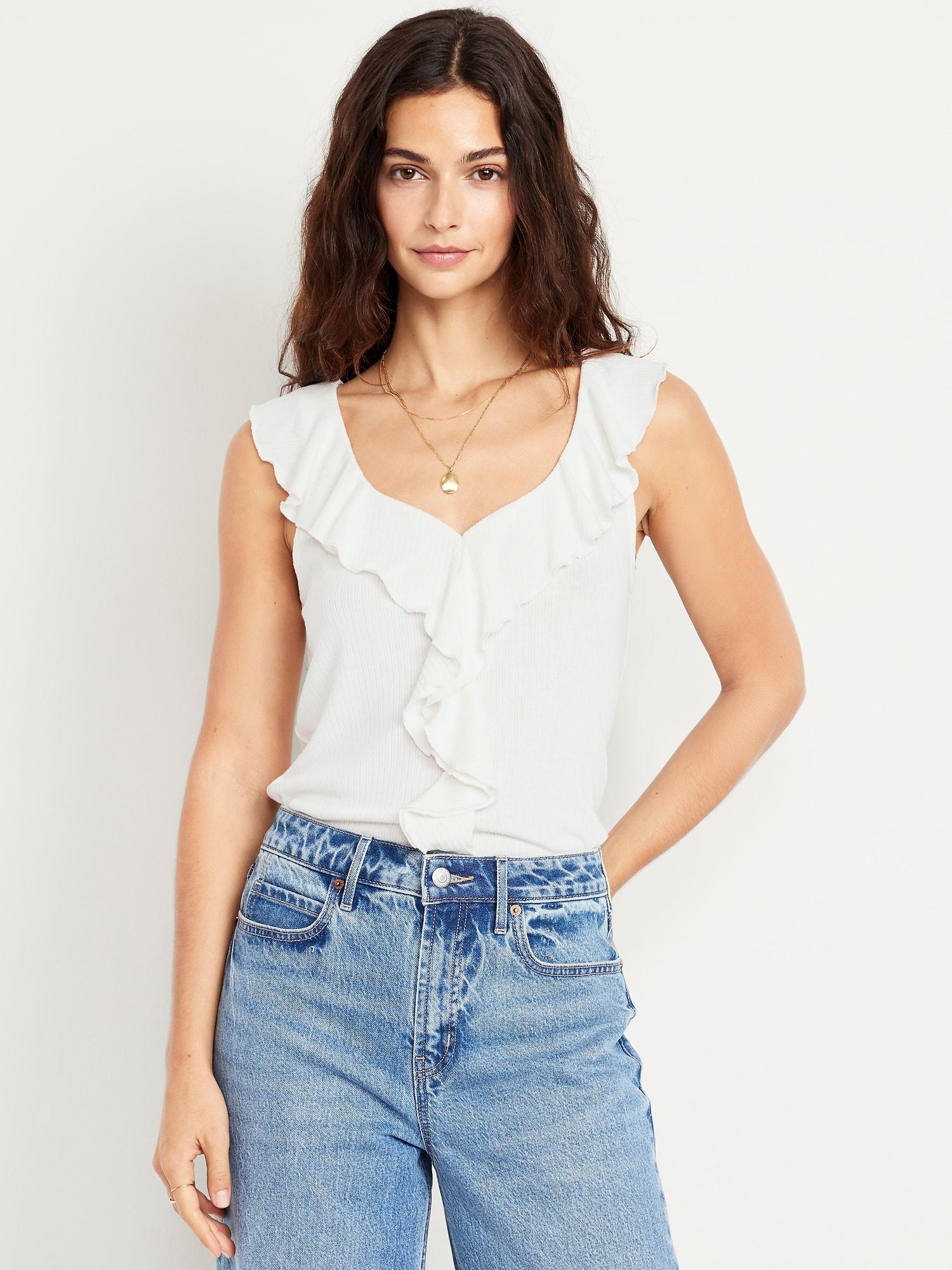 sleeveless ruffle top