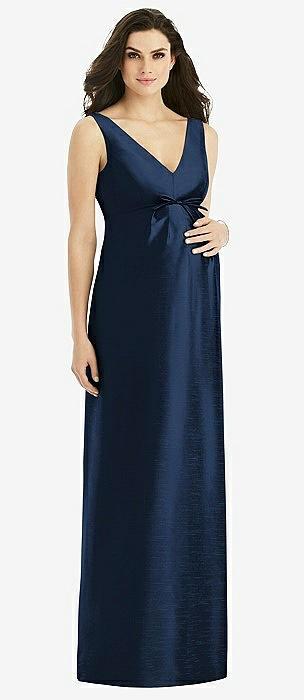 sleeveless satin twill maternity dress