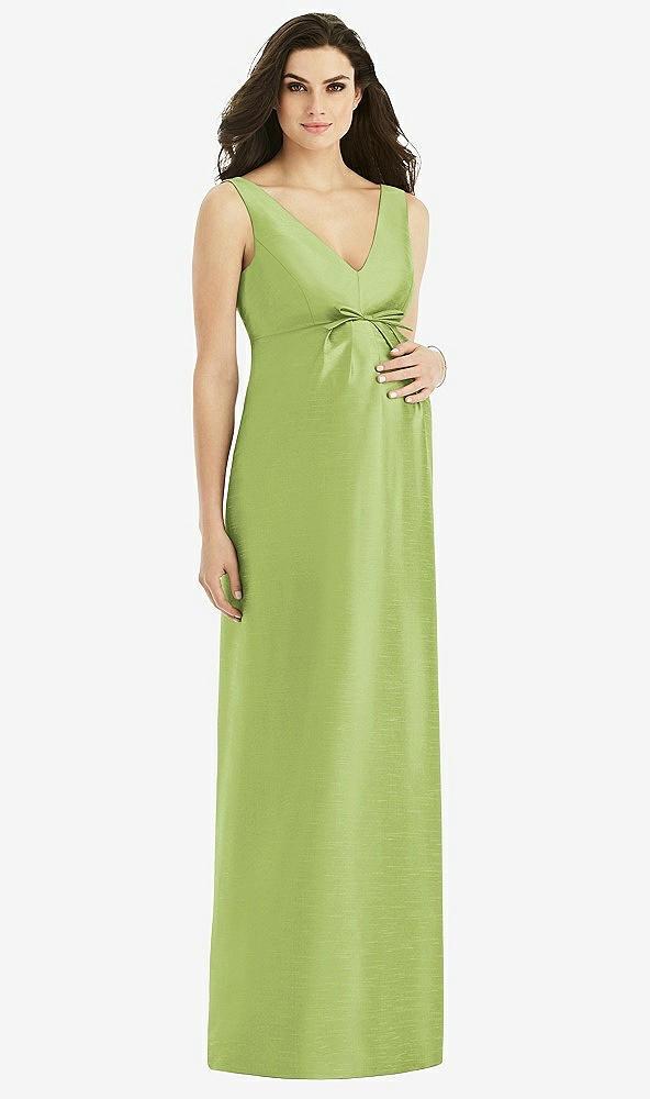 sleeveless satin twill maternity dress
