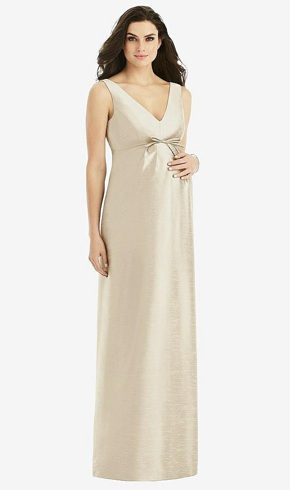 sleeveless satin twill maternity dress