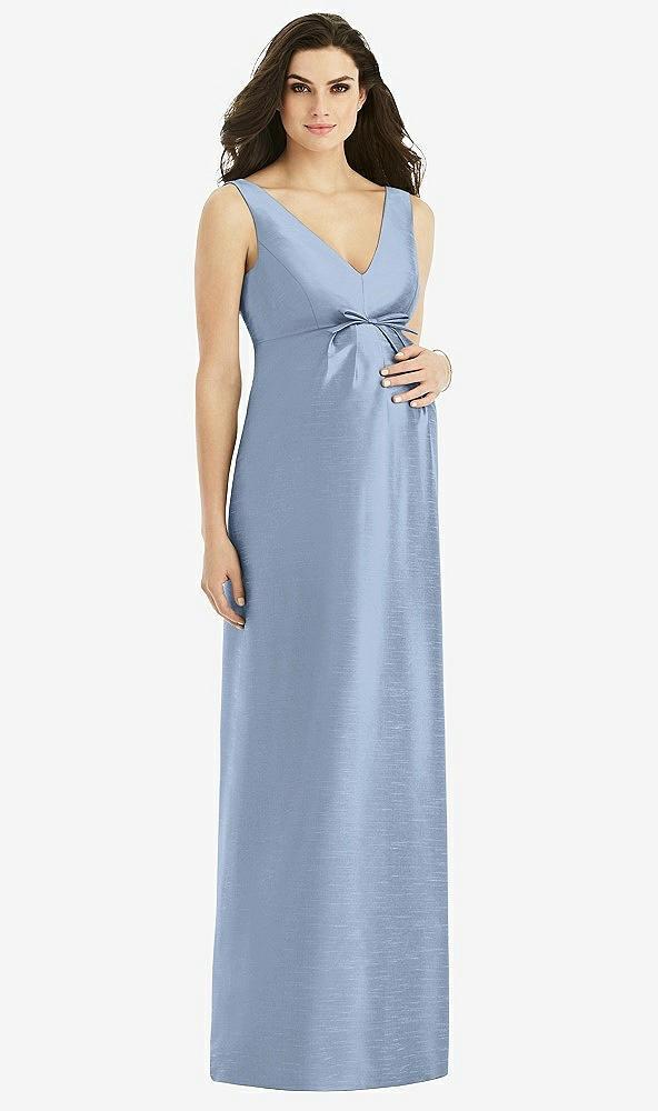 sleeveless satin twill maternity dress