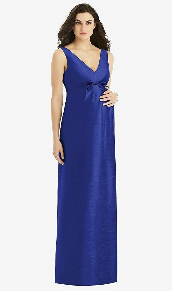 sleeveless satin twill maternity dress