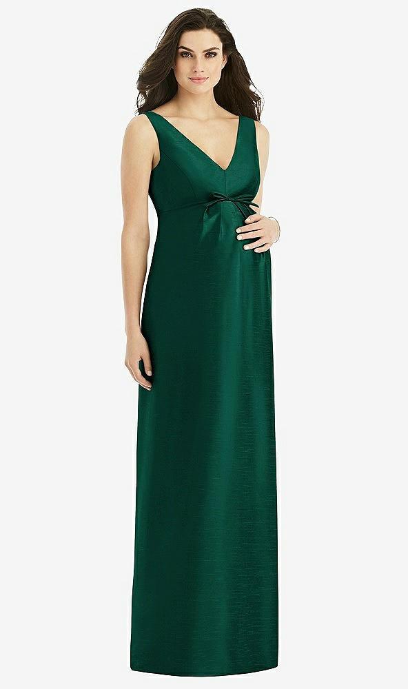 sleeveless satin twill maternity dress