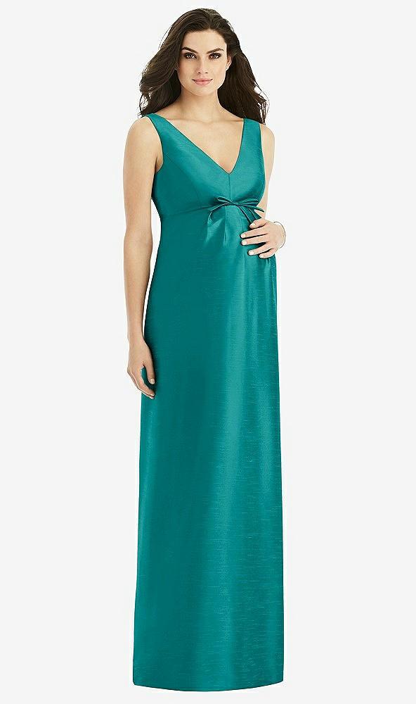 sleeveless satin twill maternity dress
