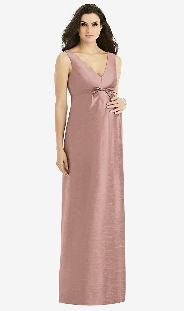 sleeveless satin twill maternity dress
