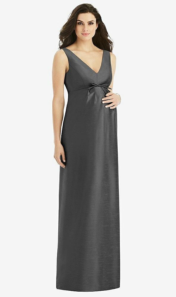 sleeveless satin twill maternity dress