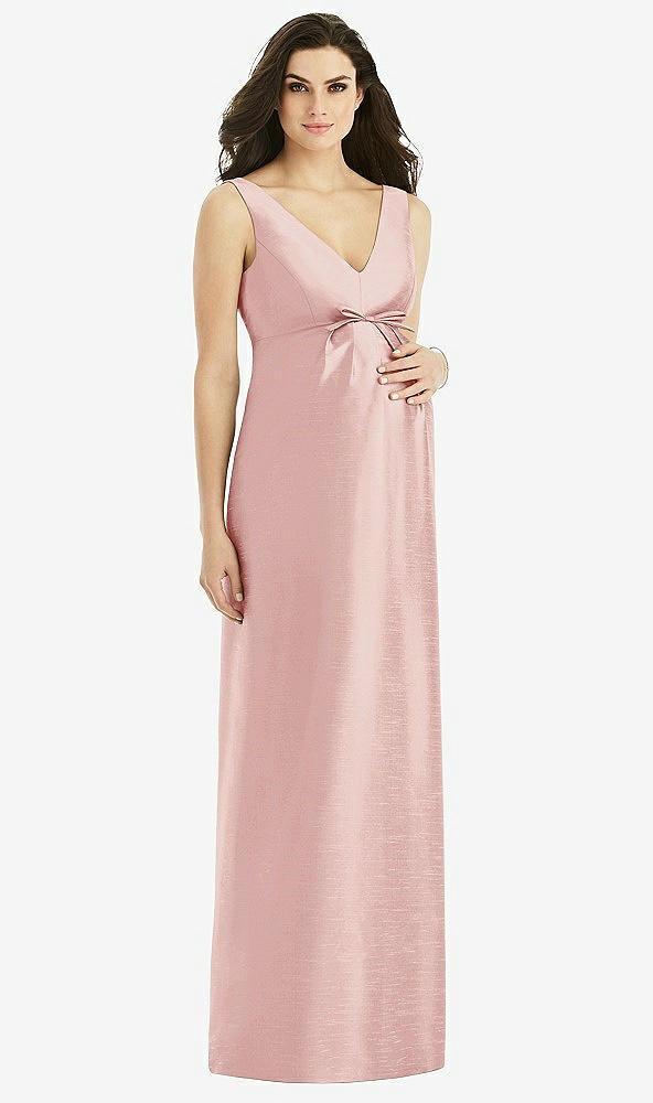 sleeveless satin twill maternity dress