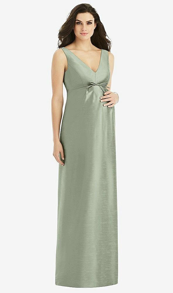 sleeveless satin twill maternity dress
