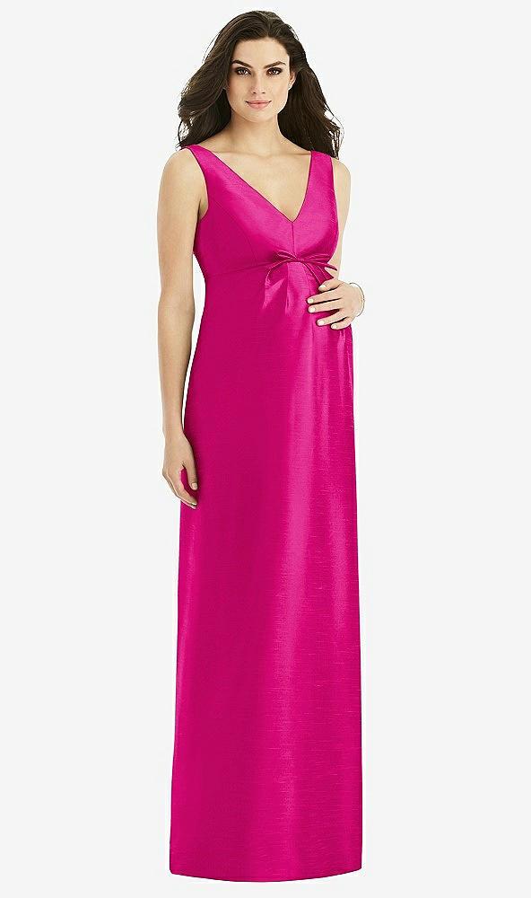 sleeveless satin twill maternity dress