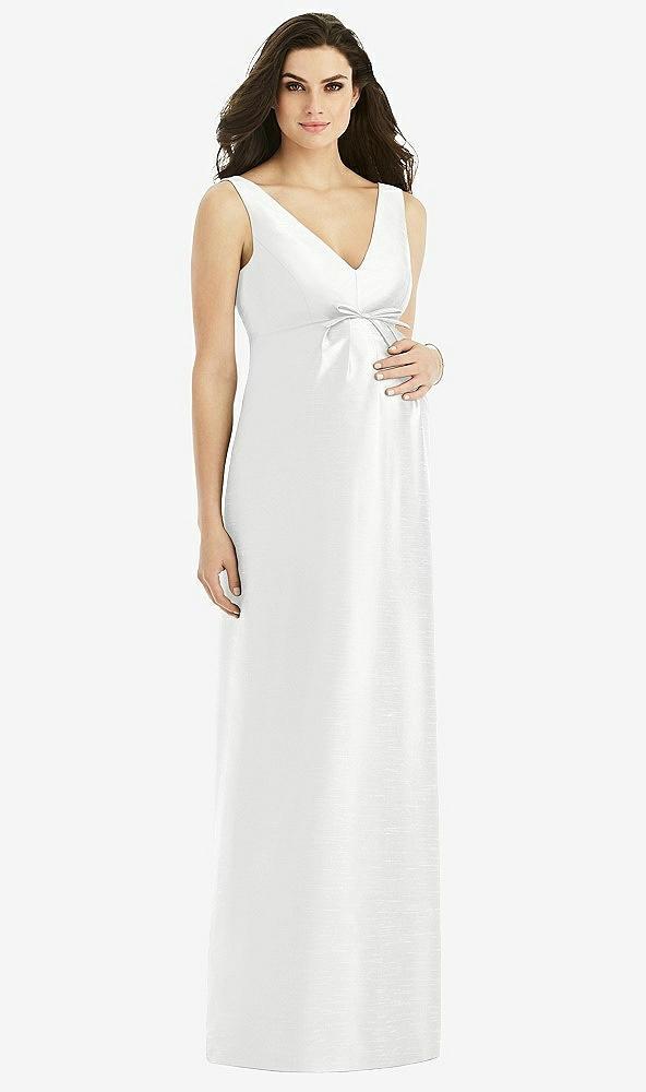 sleeveless satin twill maternity dress
