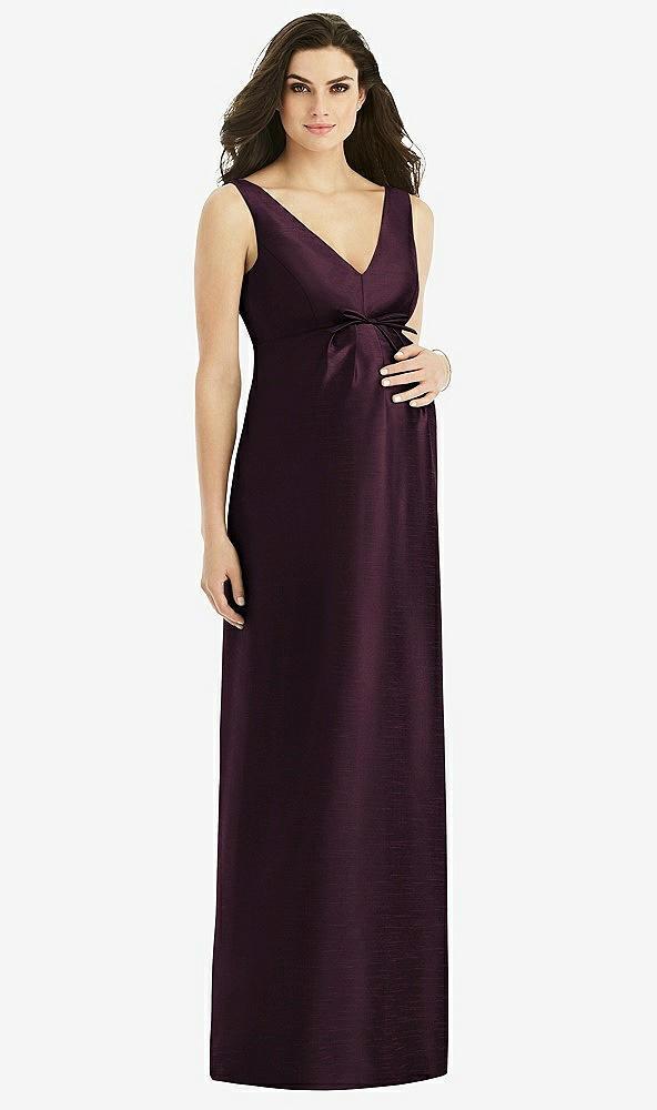 sleeveless satin twill maternity dress