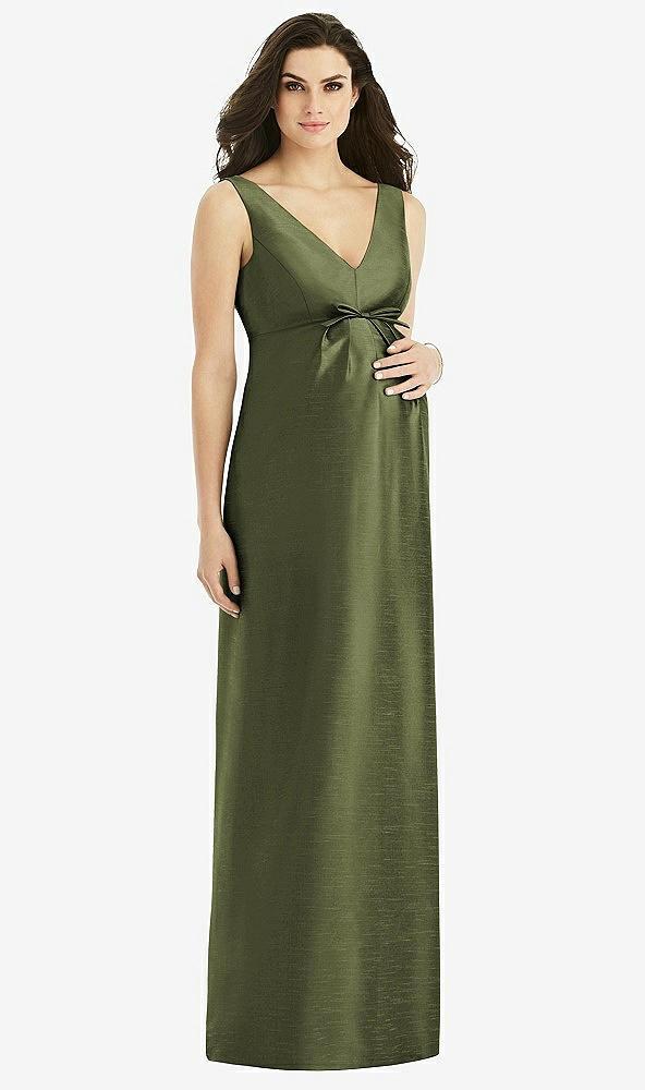 sleeveless satin twill maternity dress