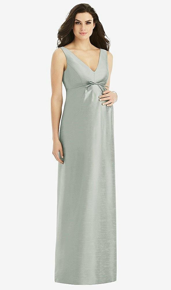 sleeveless satin twill maternity dress