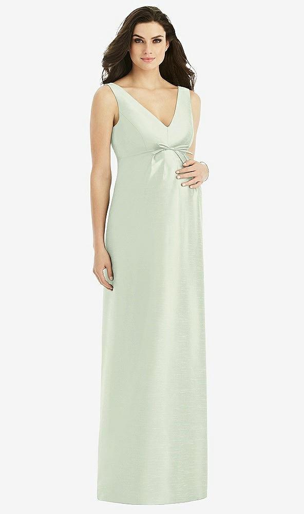 sleeveless satin twill maternity dress