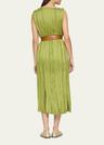 sleeveless self-paneled midi dress