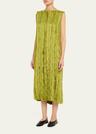sleeveless self-paneled midi dress
