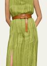sleeveless self-paneled midi dress