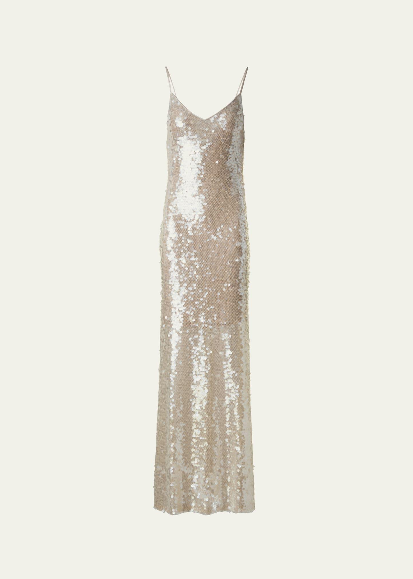 sleeveless sequin gown