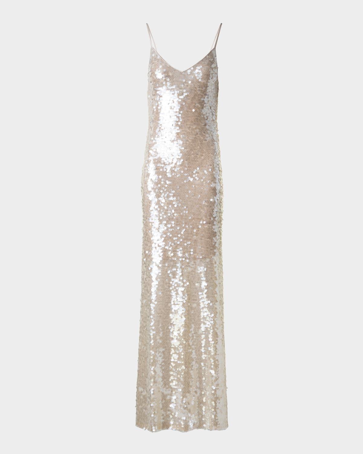 sleeveless sequin gown