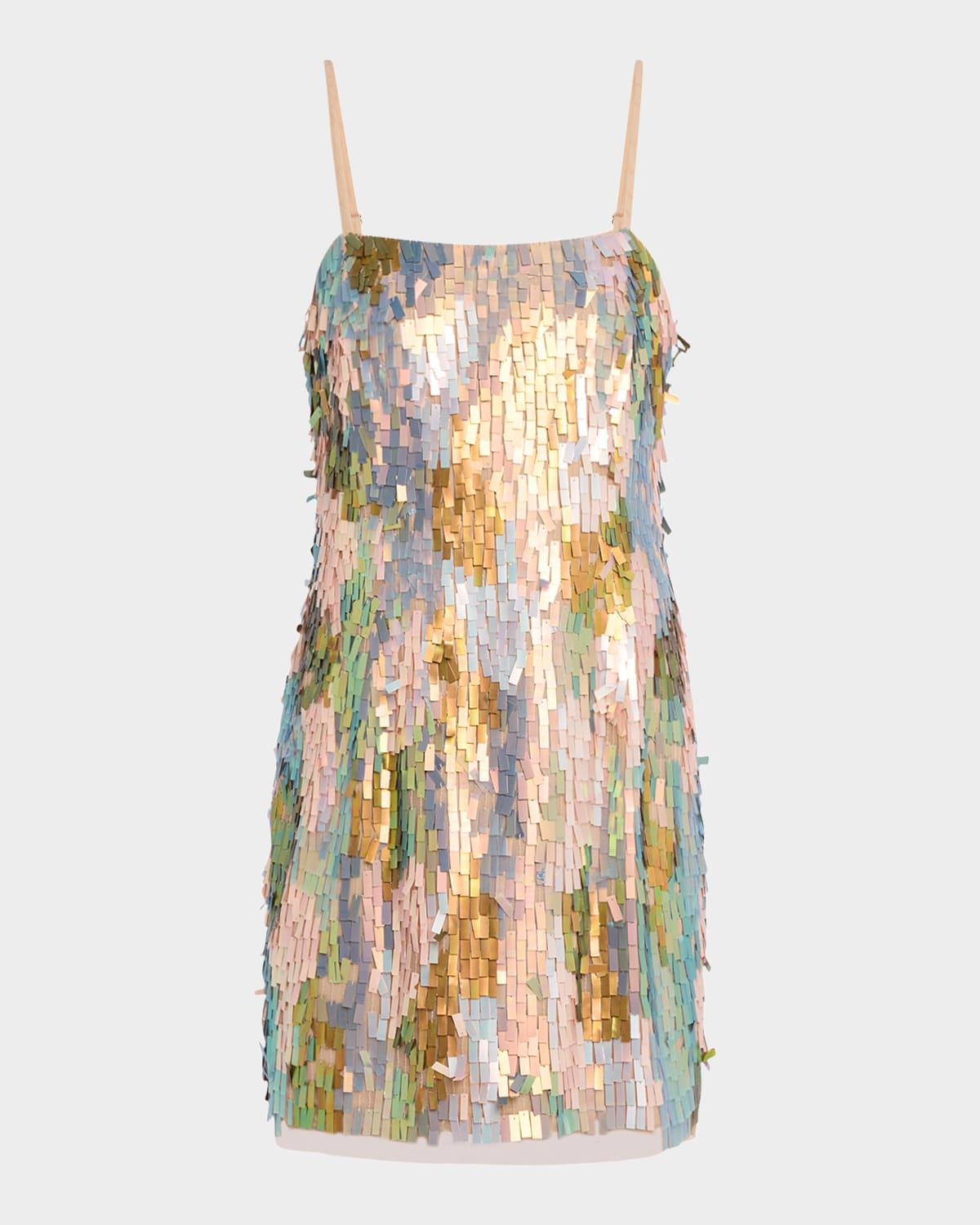 sleeveless sequin mini dress
