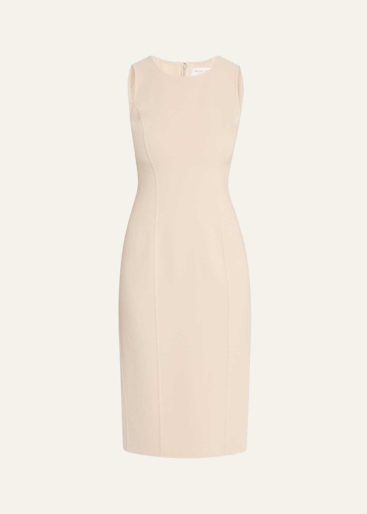 sleeveless sheath wool-blend dress