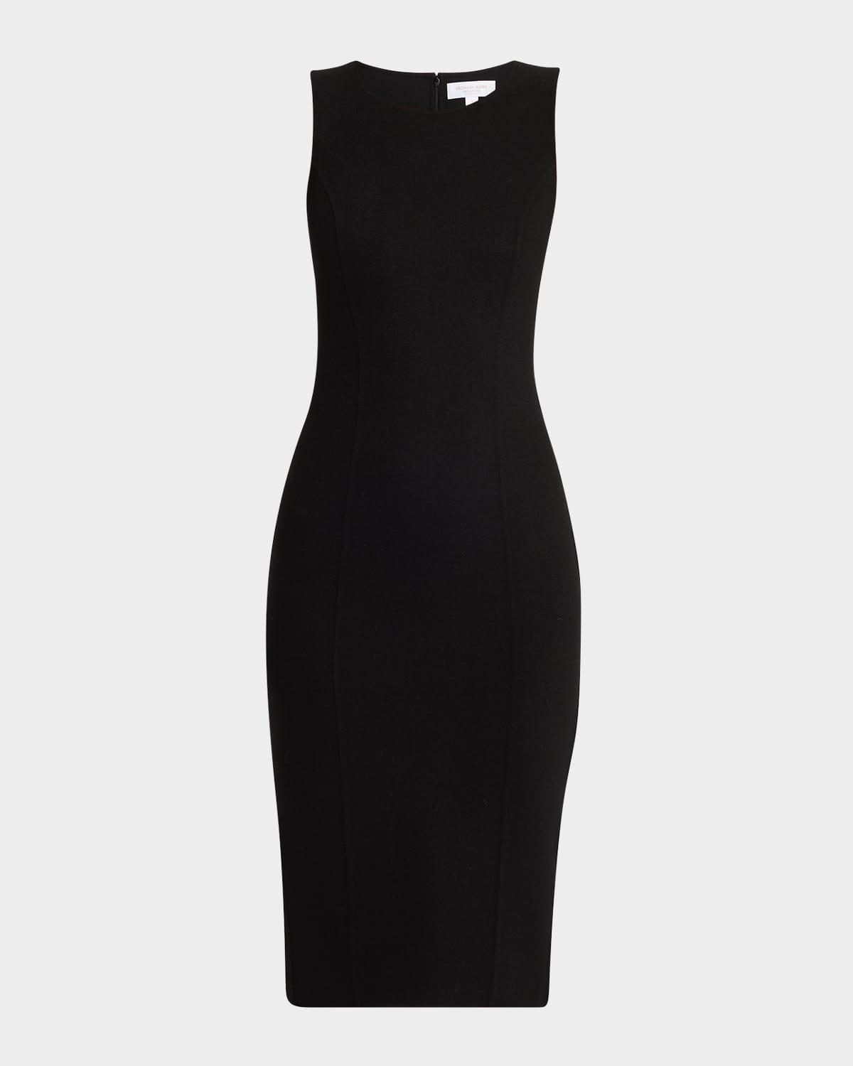 sleeveless sheath wool-blend dress