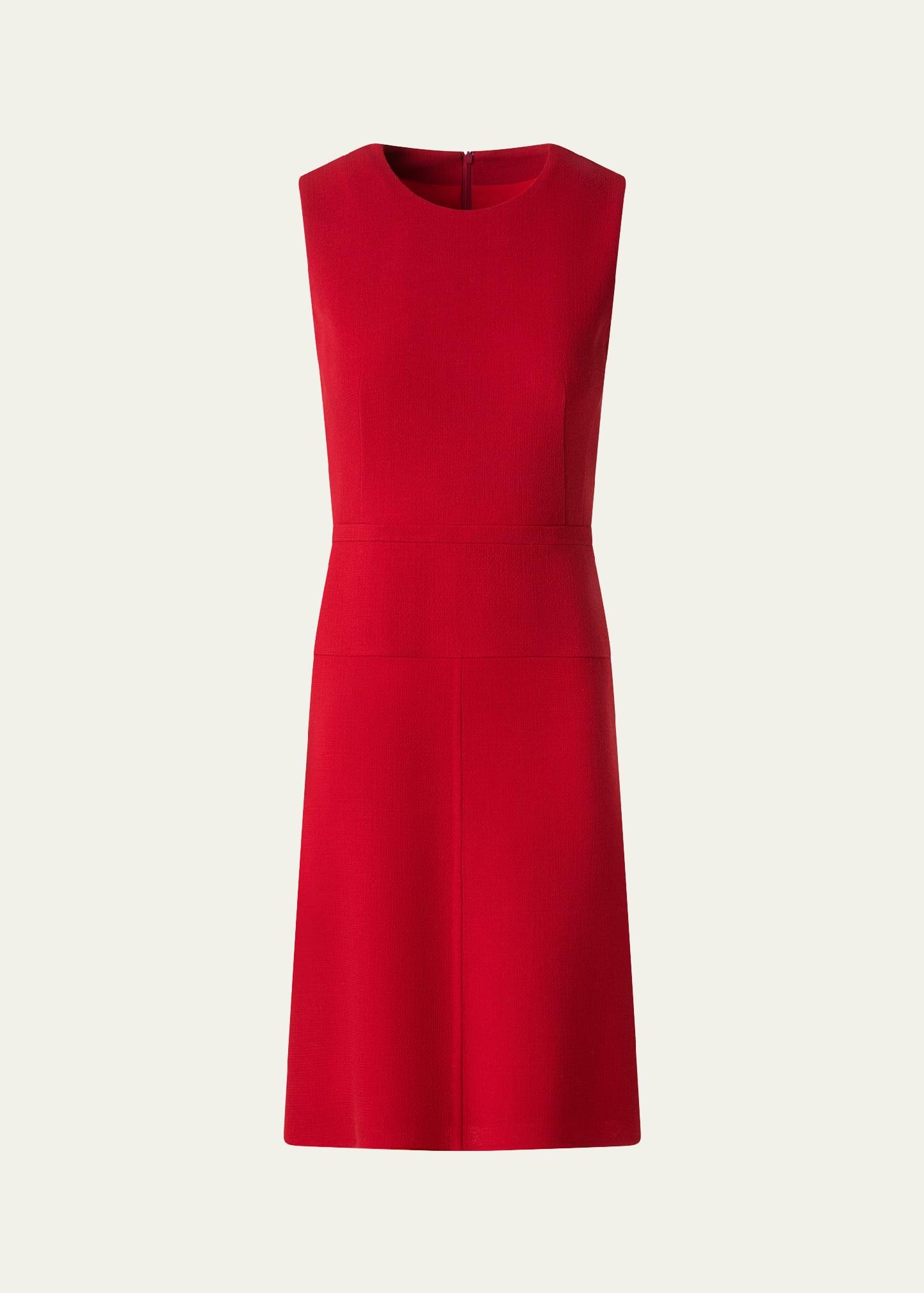 sleeveless sheath wool dress