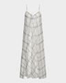 sleeveless sheer plaid midi dress