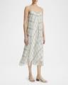 sleeveless sheer plaid midi dress