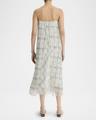 sleeveless sheer plaid midi dress