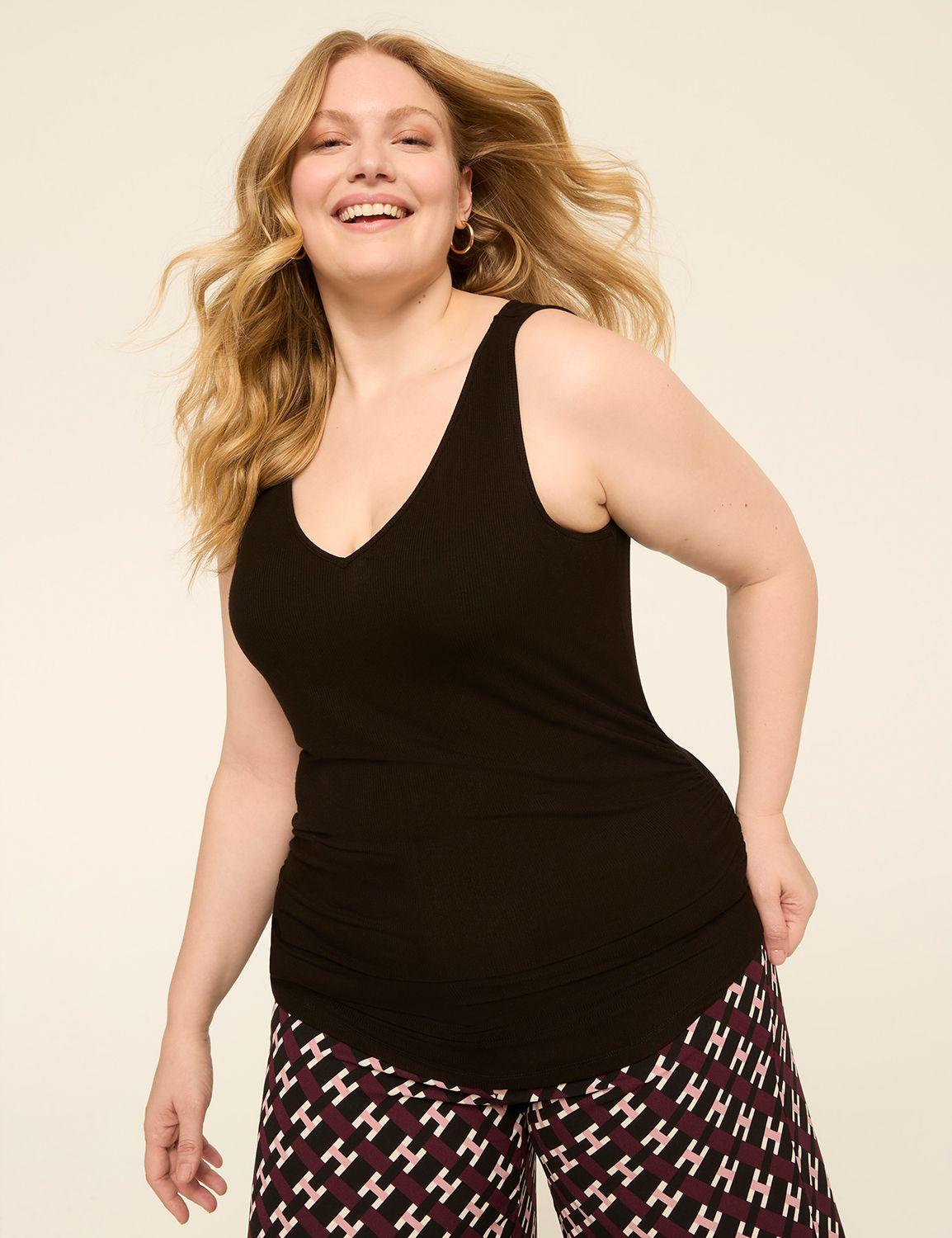 sleeveless side-ruched tank