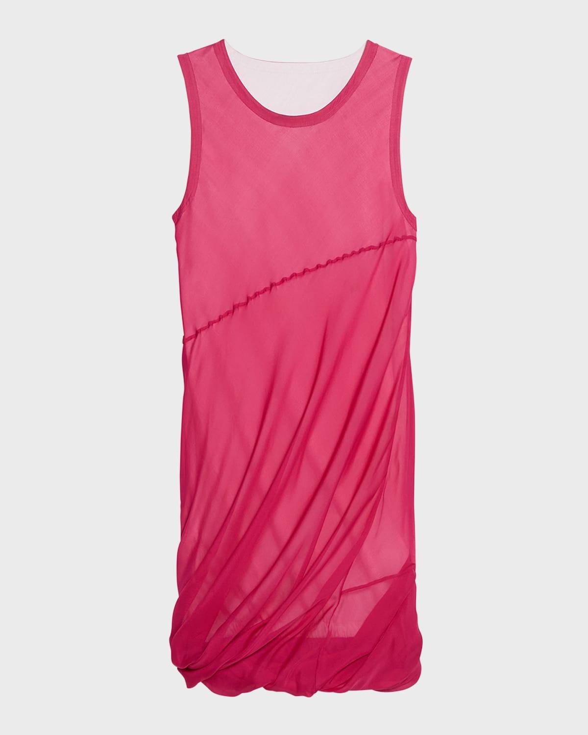 sleeveless silk bubble mini dress