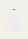 sleeveless silk camp blouse