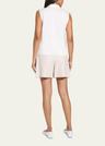 sleeveless silk camp blouse