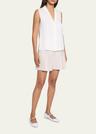 sleeveless silk camp blouse