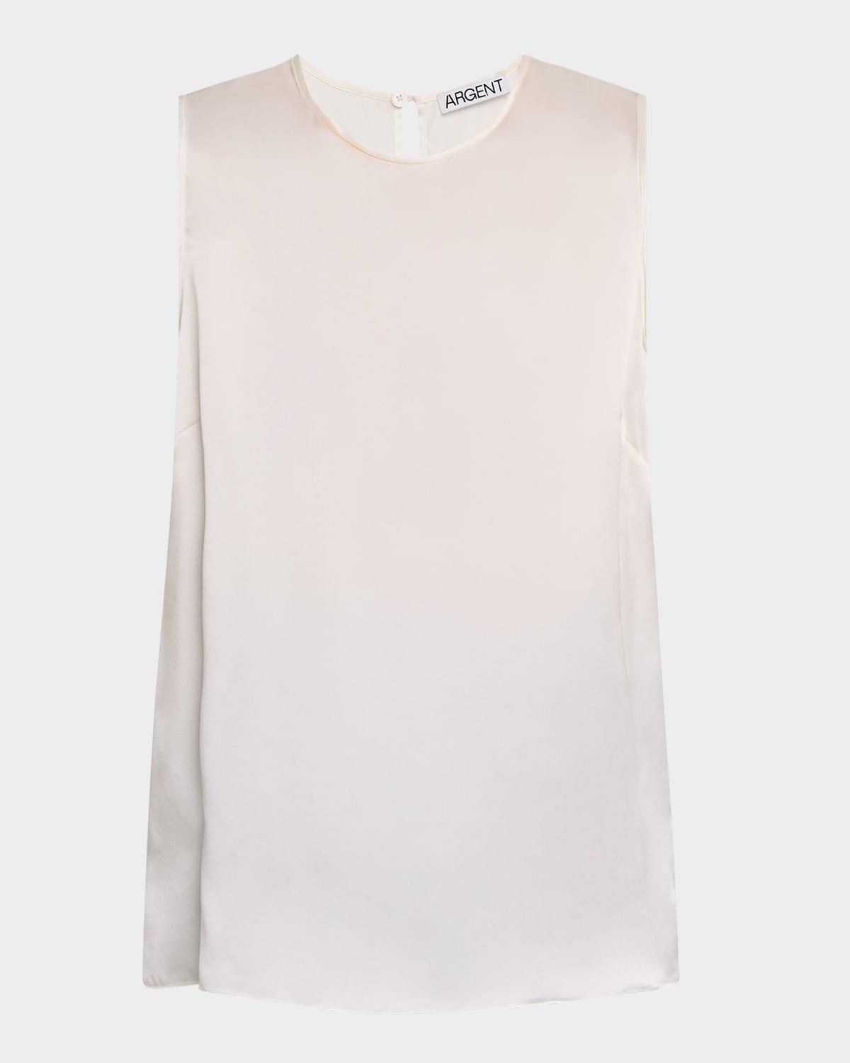 sleeveless silk charmeuse tank