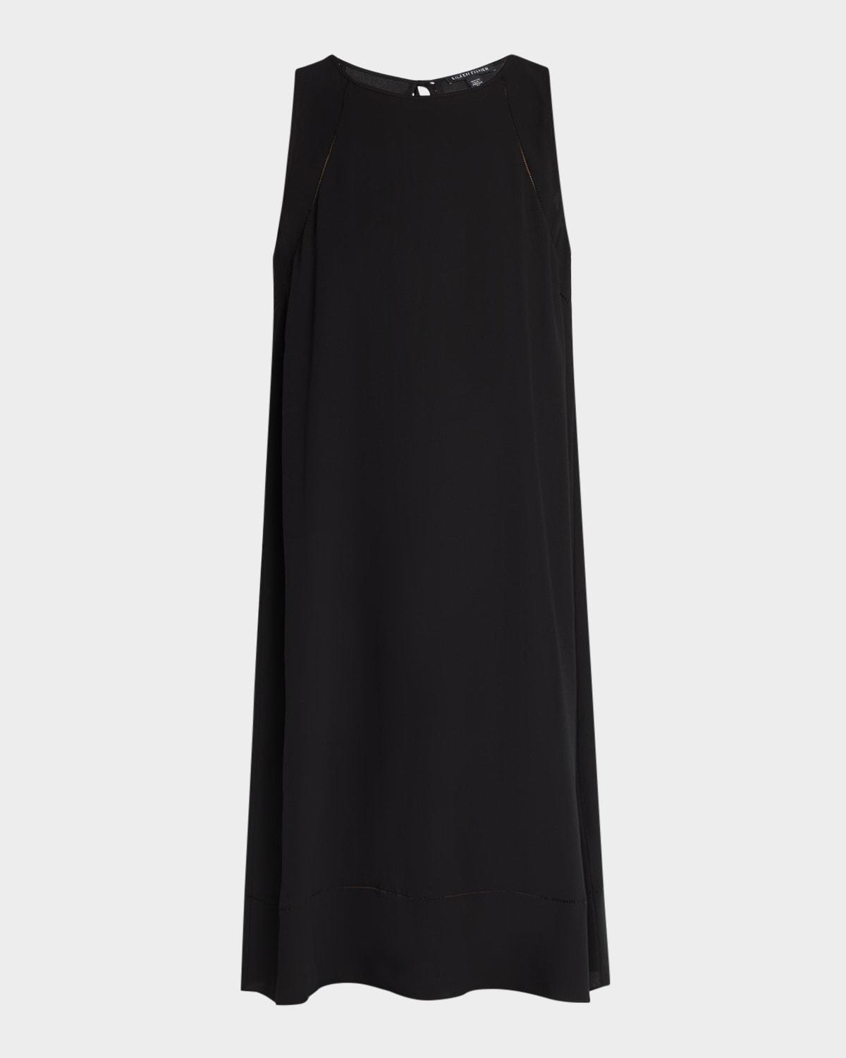 sleeveless silk georgette crepe midi dress