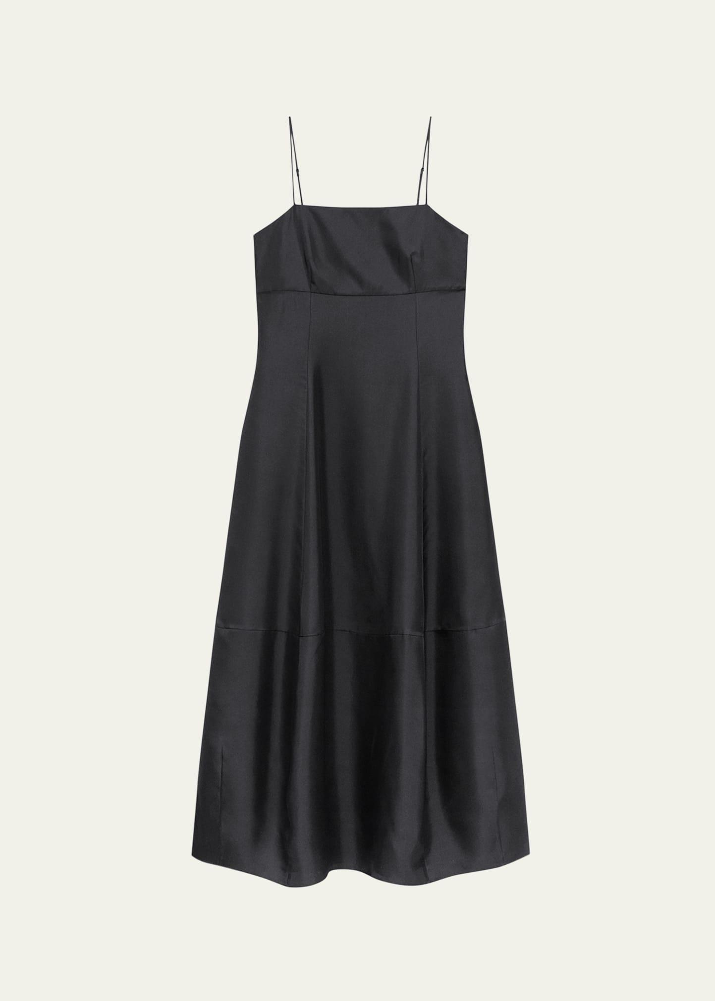 sleeveless silk-twill dress