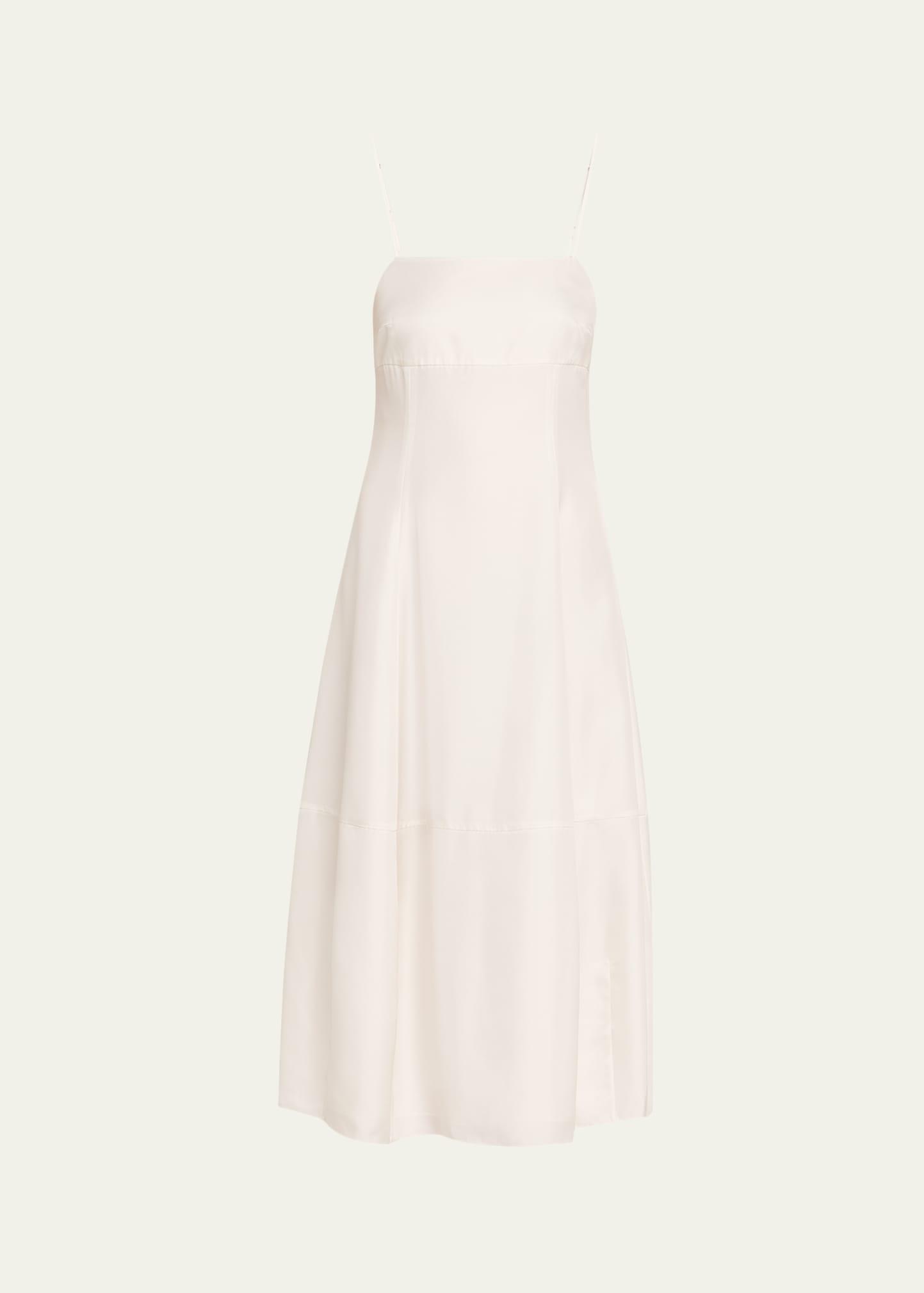 sleeveless silk-twill dress